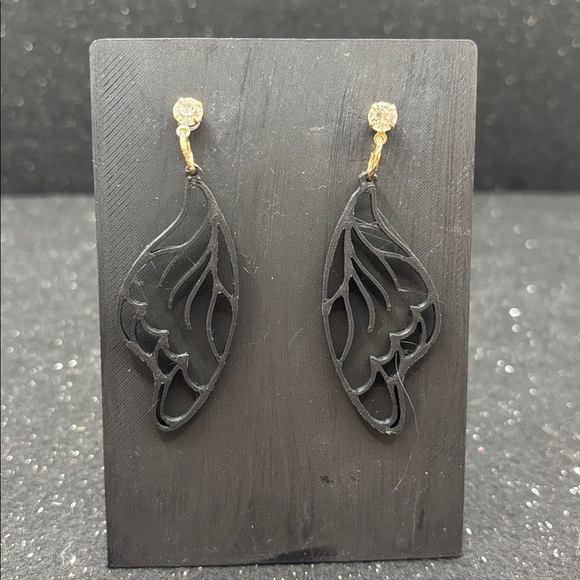 Black Wing Earrings - Picture 4 of 4